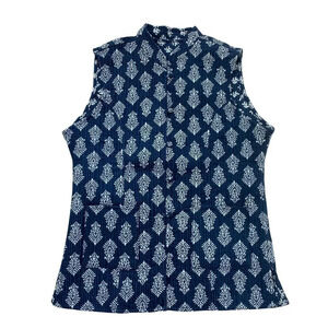 Indigo Block Printed Hand Crafted Quilted Vest